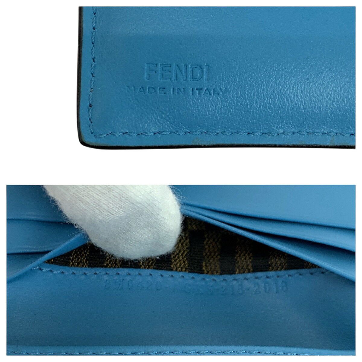 Fendi Fendi Fendi F1EXO/MLC+CYBER-BLUE+O Calf Compact Wallet Leather Short Wallet 8M0420 AGKS Size ONE SIZE - 5 Thumbnail