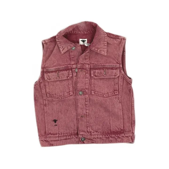 Dior Dior SS22 Pink Sleeveless Denim Jacket 0079 Size S / US 4 / IT 40 - 2 Thumbnail