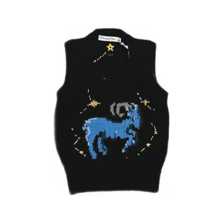 Dior Dior Star Sign Pattern Knit Vest for Women 0079 Size XS / US 0-2 / IT 36-38 - 2 Thumbnail