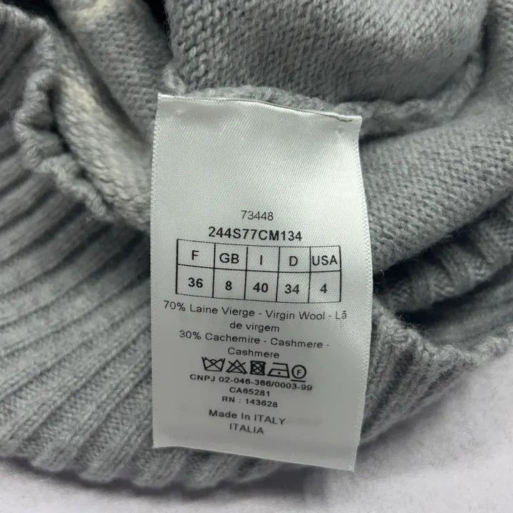 Dior Dior Gray High Neck Logo Knit Sweater 0079 Size S / US 4 / IT 40 - 4 Thumbnail