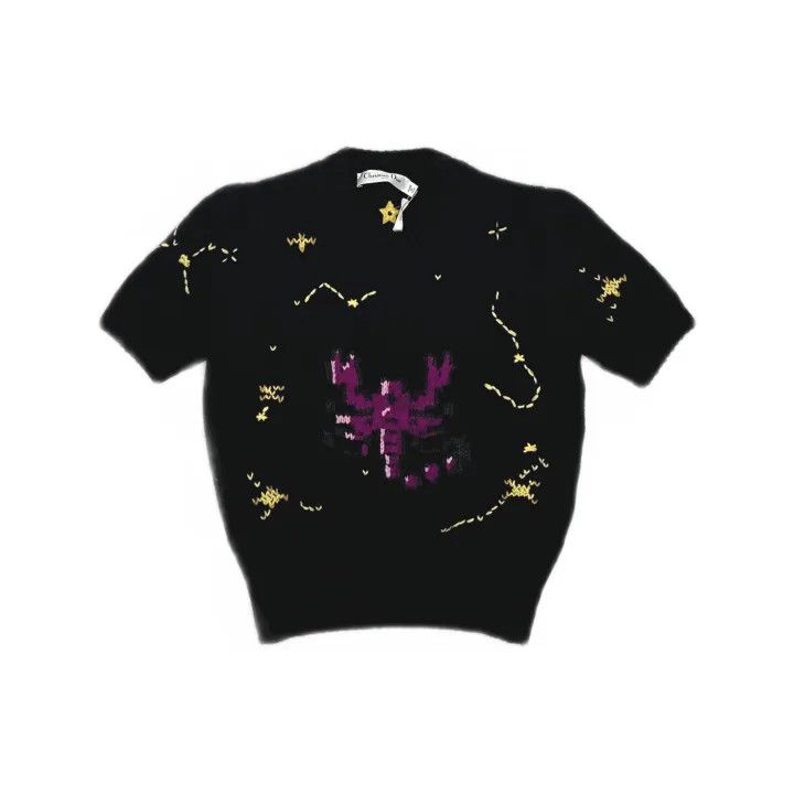 Dior Dior Black Short Sleeve Cashmere Top 0079 Size S / US 4 / IT 40 - 2 Thumbnail