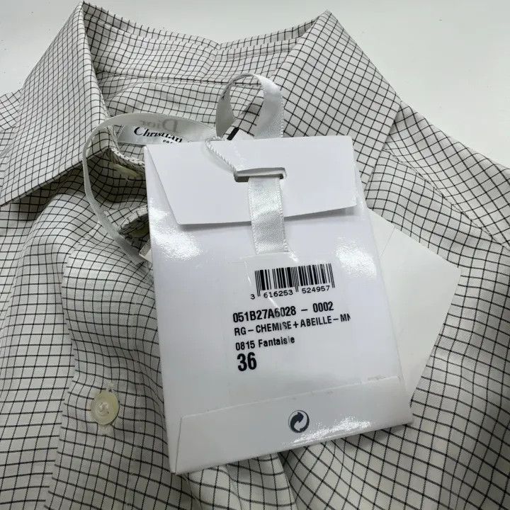 Dior Dior Gray Silk Bee Logo Shirt 0079 Size S / US 4 / IT 40 - 5 Thumbnail