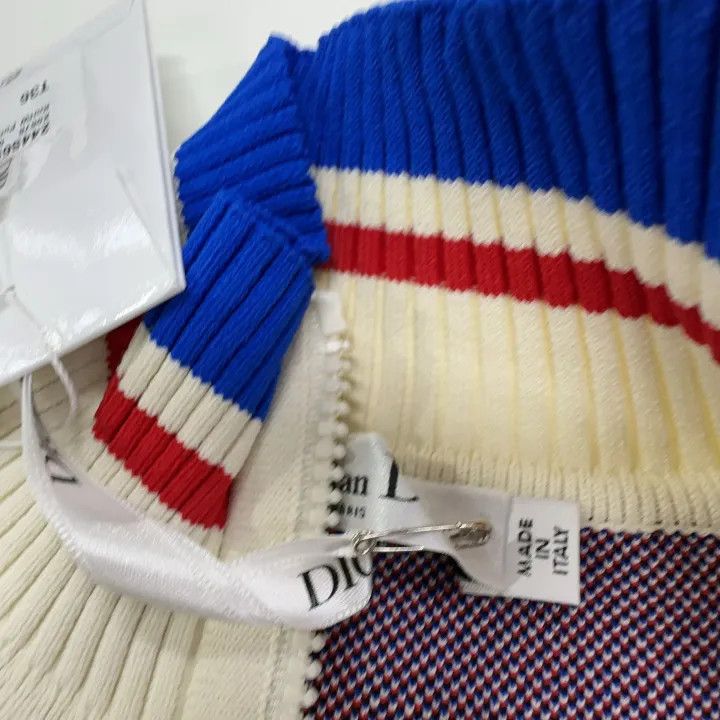 Dior Dior SS22 Striped Logo Knit Zip Top 0079 Size S / US 4 / IT 40 - 6 Thumbnail