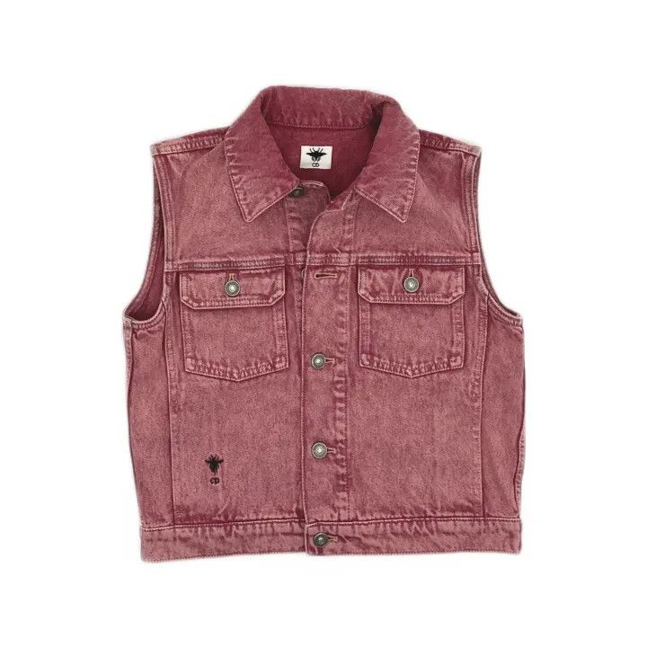 Dior Dior SS22 Pink Denim Sleeveless Jacket 0079 Size S / US 4 / IT 40 - 2 Thumbnail