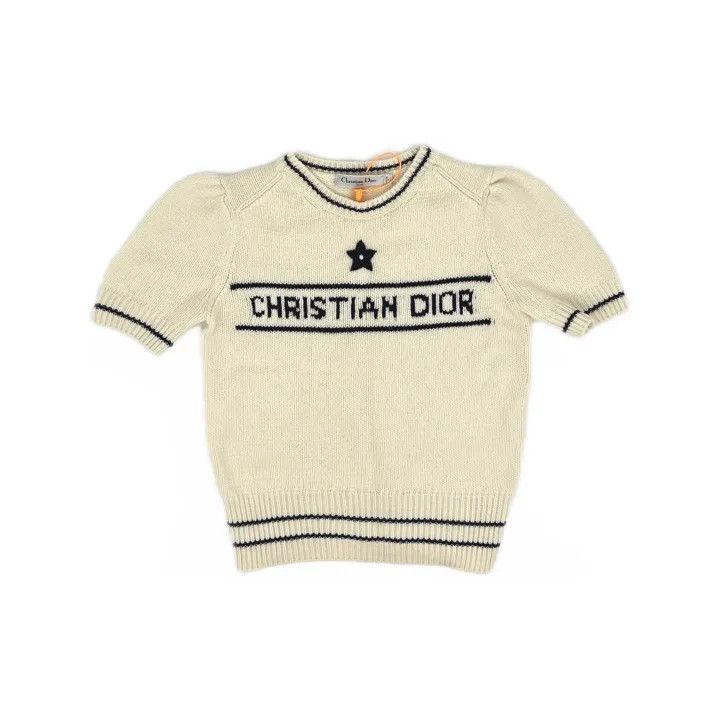 Dior Dior Logo Embroidered Short Sleeve Sweater 0079 Size S / US 4 / IT 40 - 2 Thumbnail
