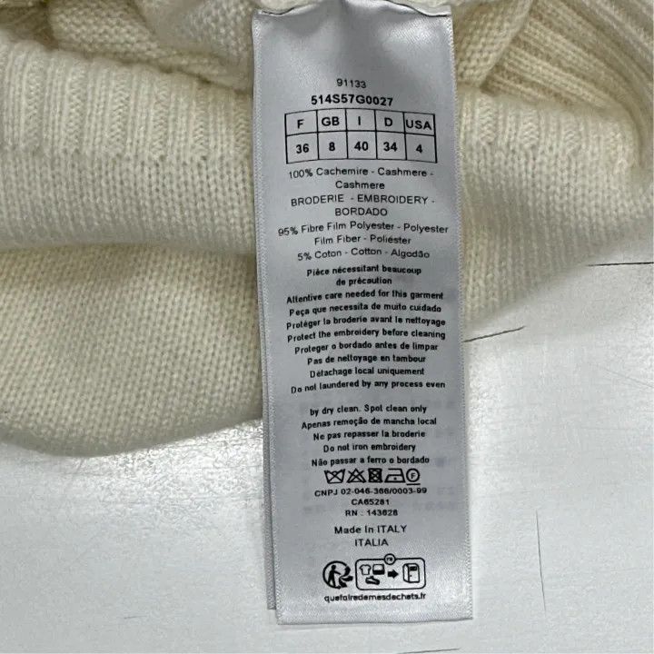 Dior Dior Embroidered Knit Cashmere Sweater 0079 Size S / US 4 / IT 40 - 3 Thumbnail