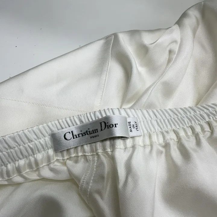 Dior Dior Silk Relaxed Sleep Pants in Off-White 0079 Size 36" / US 14 / IT 50 - 6 Thumbnail