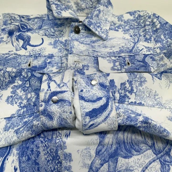 Dior Dior Animal Print Long Sleeve Denim Jacket 0079 Size S / US 4 / IT 40 - 8 Thumbnail