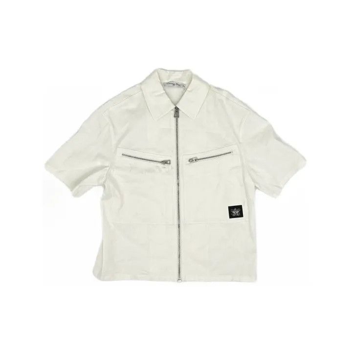 Dior Dior White Casual Short Sleeve Zip Shirt 0079 Size S / US 4 / IT 40 - 2 Thumbnail