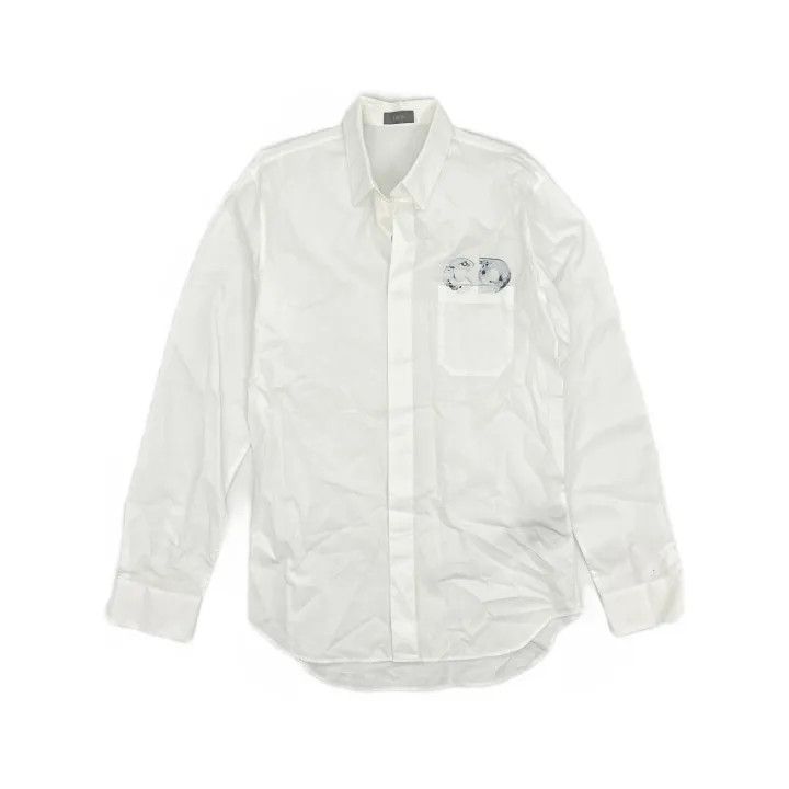 Dior Dior Long Sleeve White Shirt with Logo 0079 Size M / US 6-8 / IT 42-44 - 2 Thumbnail