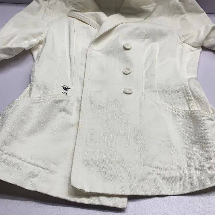 Dior Dior White Denim Jacket with Bee Embroidery 0079 Size M / US 6-8 / IT 42-44 - 11 Thumbnail