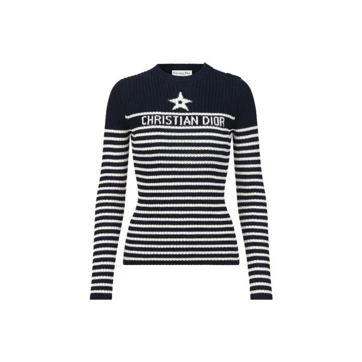 Dior Dior Striped Logo Knit Pullover Sweater 0079 Size L / US 10 / IT 46 - 2 Thumbnail