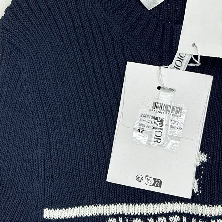 Dior Dior Striped Logo Knit Pullover Sweater 0079 Size L / US 10 / IT 46 - 5 Thumbnail