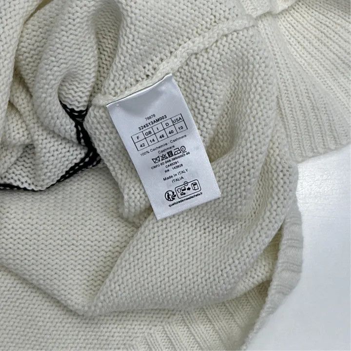 Dior Dior Logo Ruffled Knit Top for Women 0079 Size L / US 10 / IT 46 - 2 Thumbnail