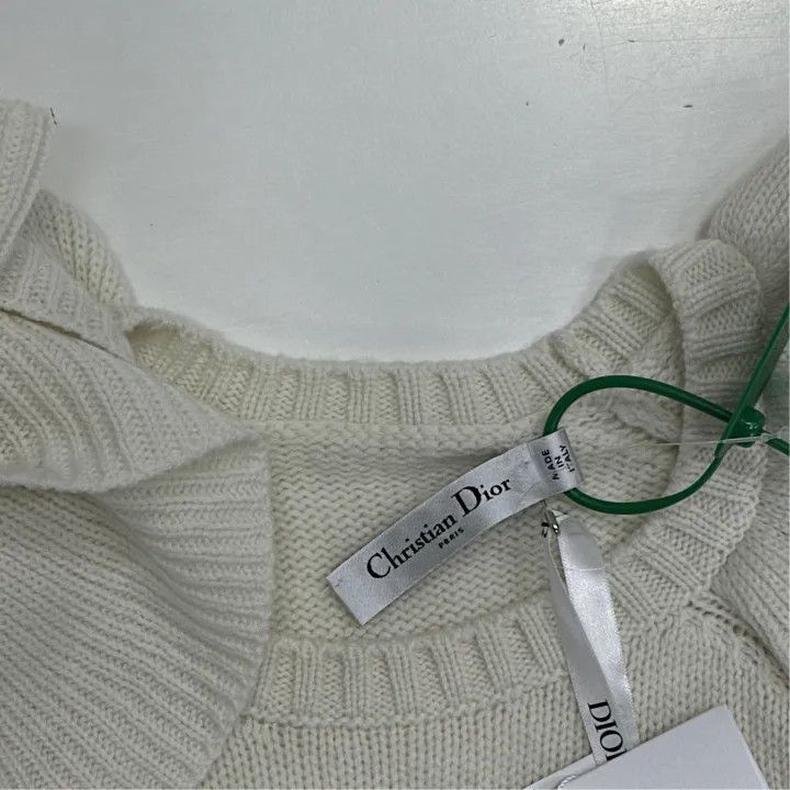 Dior Dior Logo Ruffled Knit Top for Women 0079 Size L / US 10 / IT 46 - 4 Thumbnail