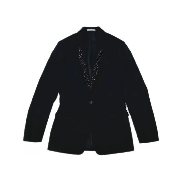 Dior Dior Black Wool Blazer with Sequin Collar 0079 Size L / US 10 / IT 46 - 2 Thumbnail