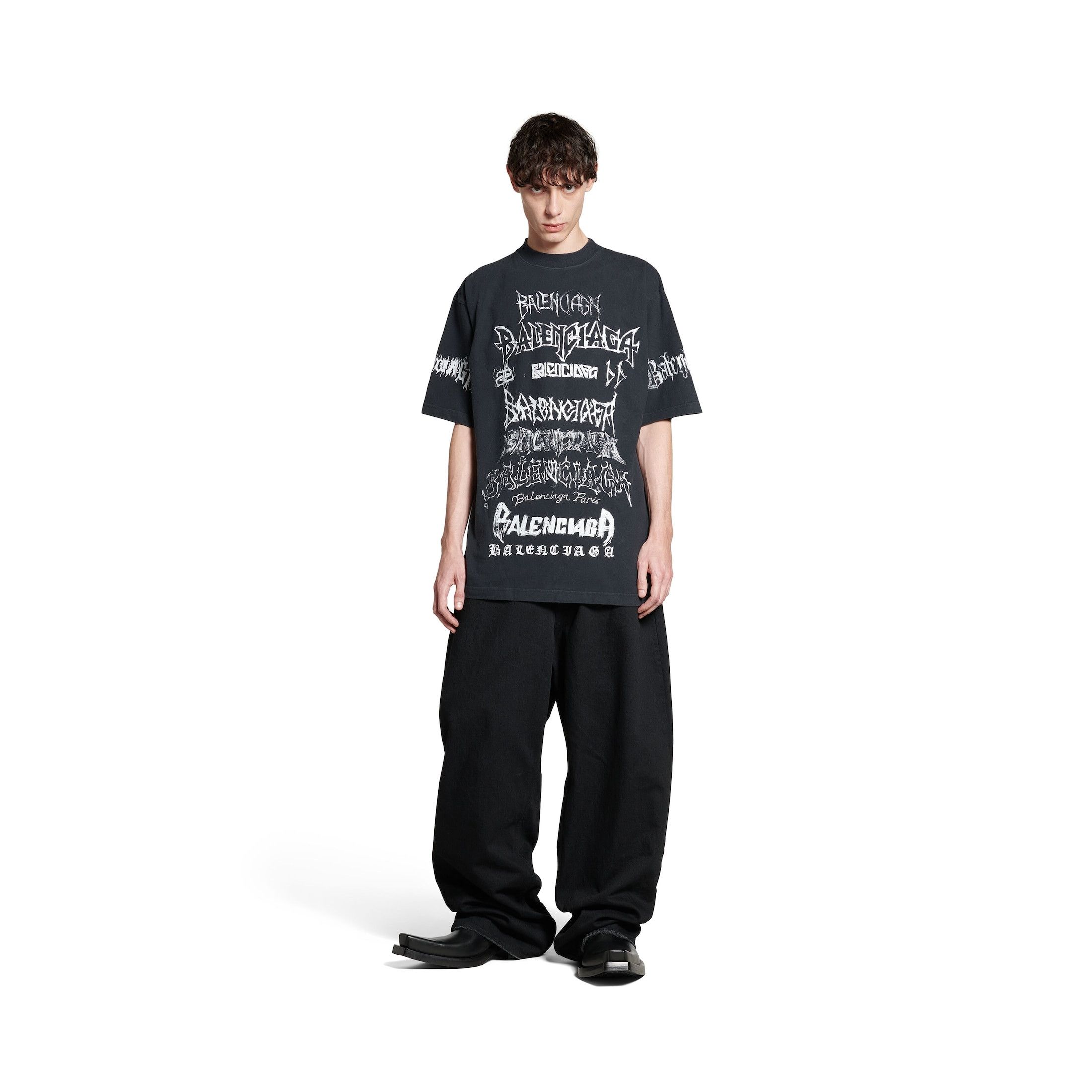 Balenciaga DIY METAL T-SHIRT LARGE FIT IN BLACK/WHITE Size US M / EU 48-50 / 2 - 3 Thumbnail