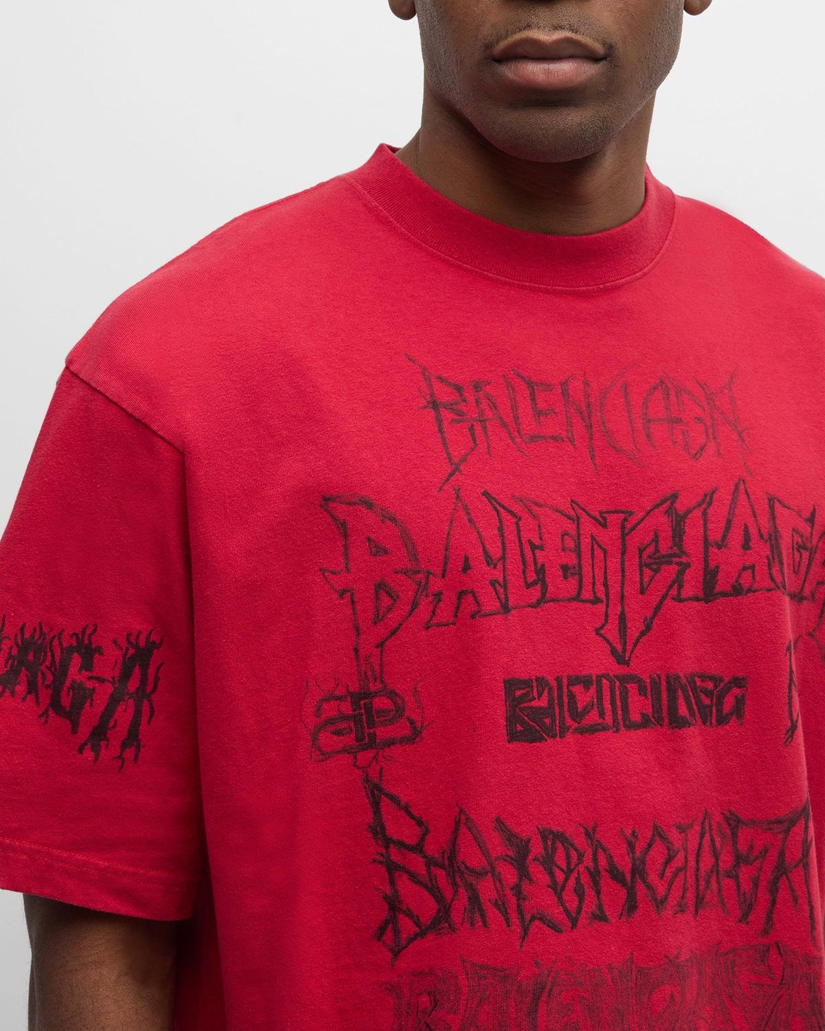 Balenciaga DIY METAL T-SHIRT LARGE FIT IN RED Size US XL / EU 56 / 4 - 4 Thumbnail
