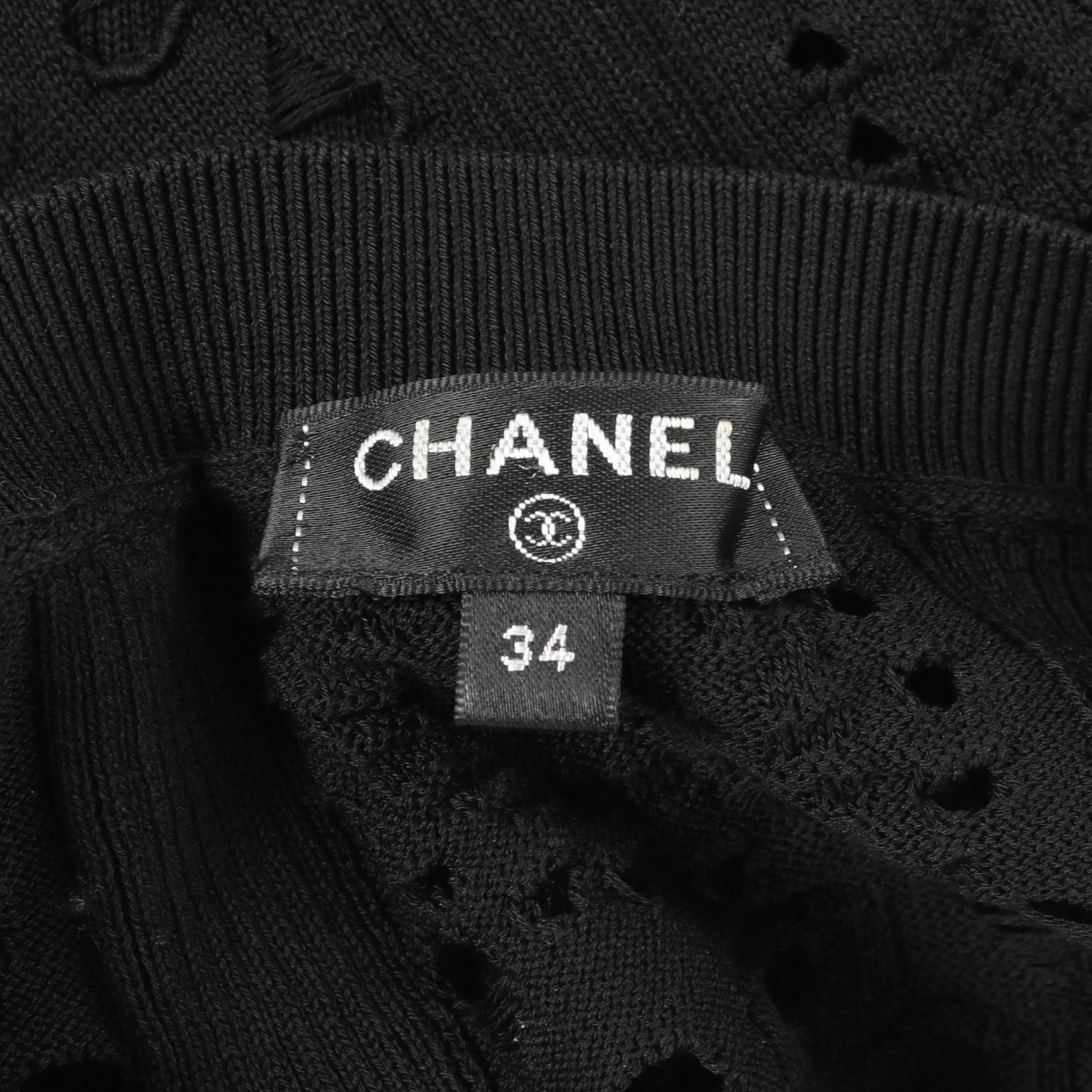 Chanel Chanel Chanel Coco Mark Cotton Knit Top Cotton Tops P62984K48963 Size ONE SIZE - 3 Thumbnail