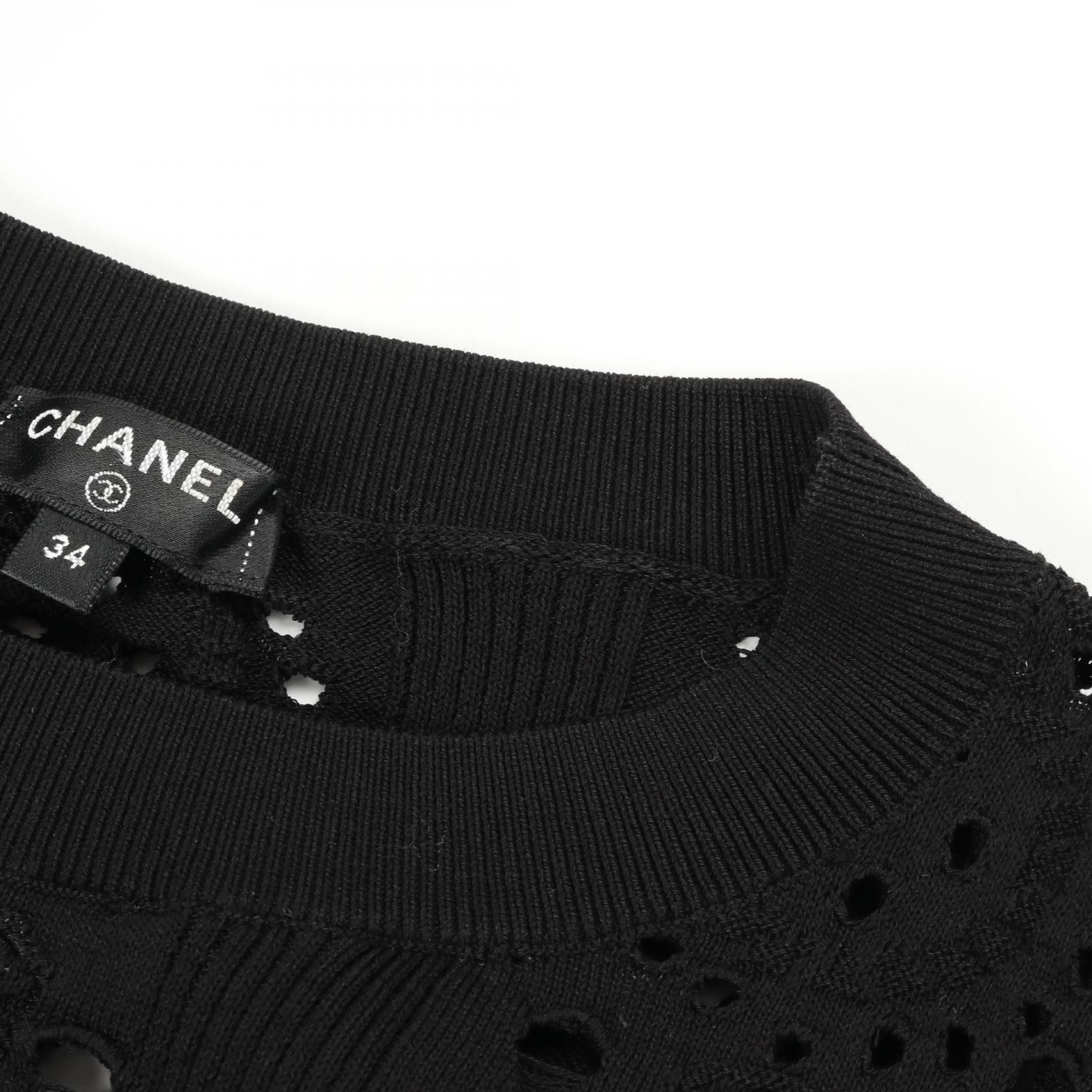 Chanel Chanel Chanel Coco Mark Cotton Knit Top Cotton Tops P62984K48963 Size ONE SIZE - 6 Thumbnail