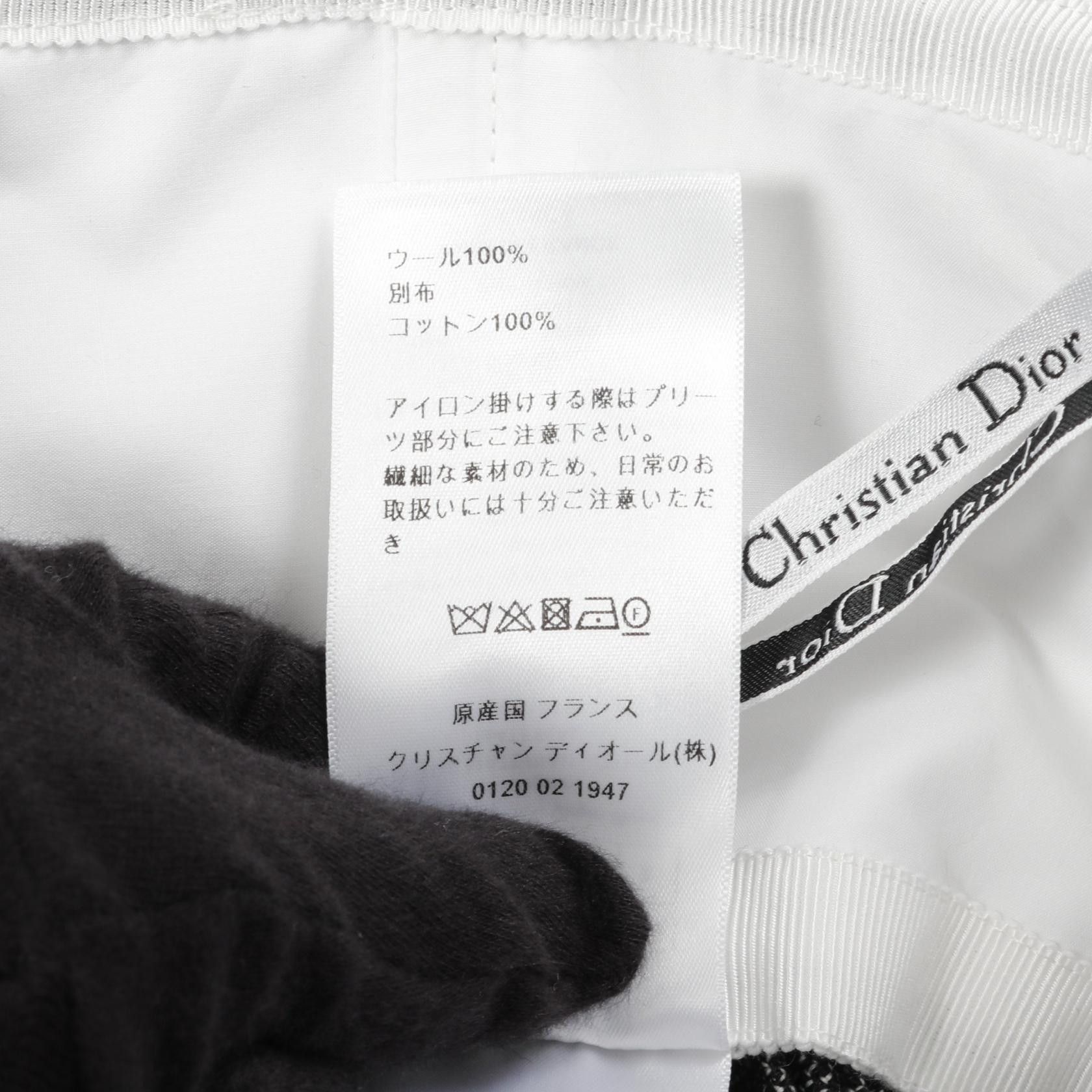 Dior Dior Dior Pleated Skirt Wool Skirt Leather Skirts 251J51S1186 Size ONE SIZE - 4 Thumbnail