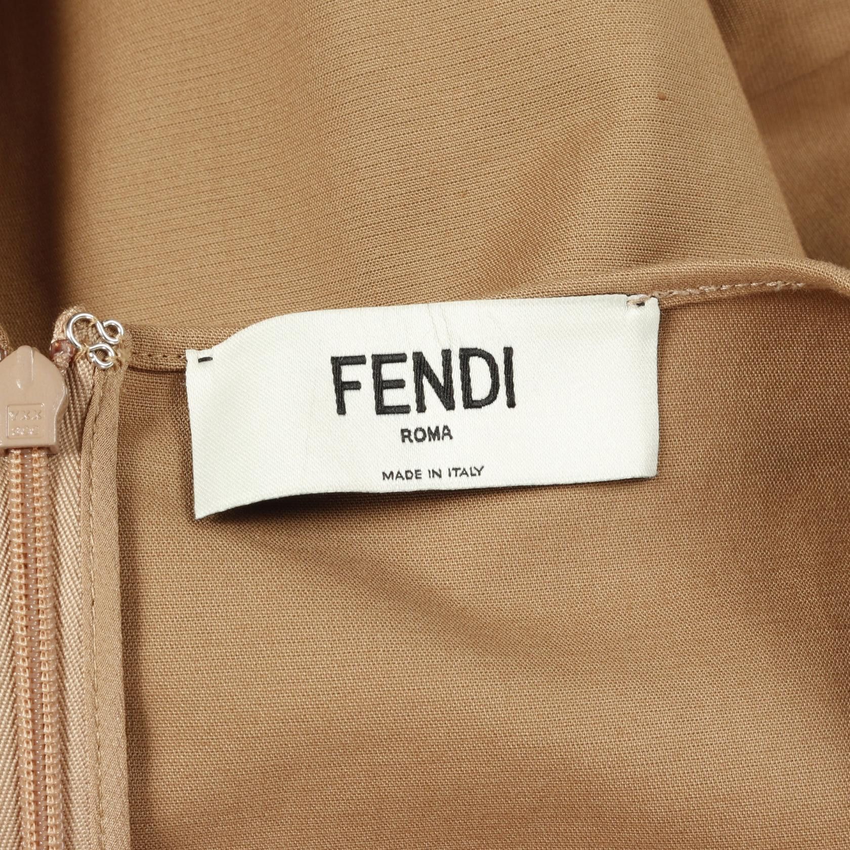 Fendi Fendi Fendi Long Flare Dress Cotton Dress Cotton Dresses FDD365 AUJR DUTY FREE for USA Size ONE SIZE - 3 Thumbnail