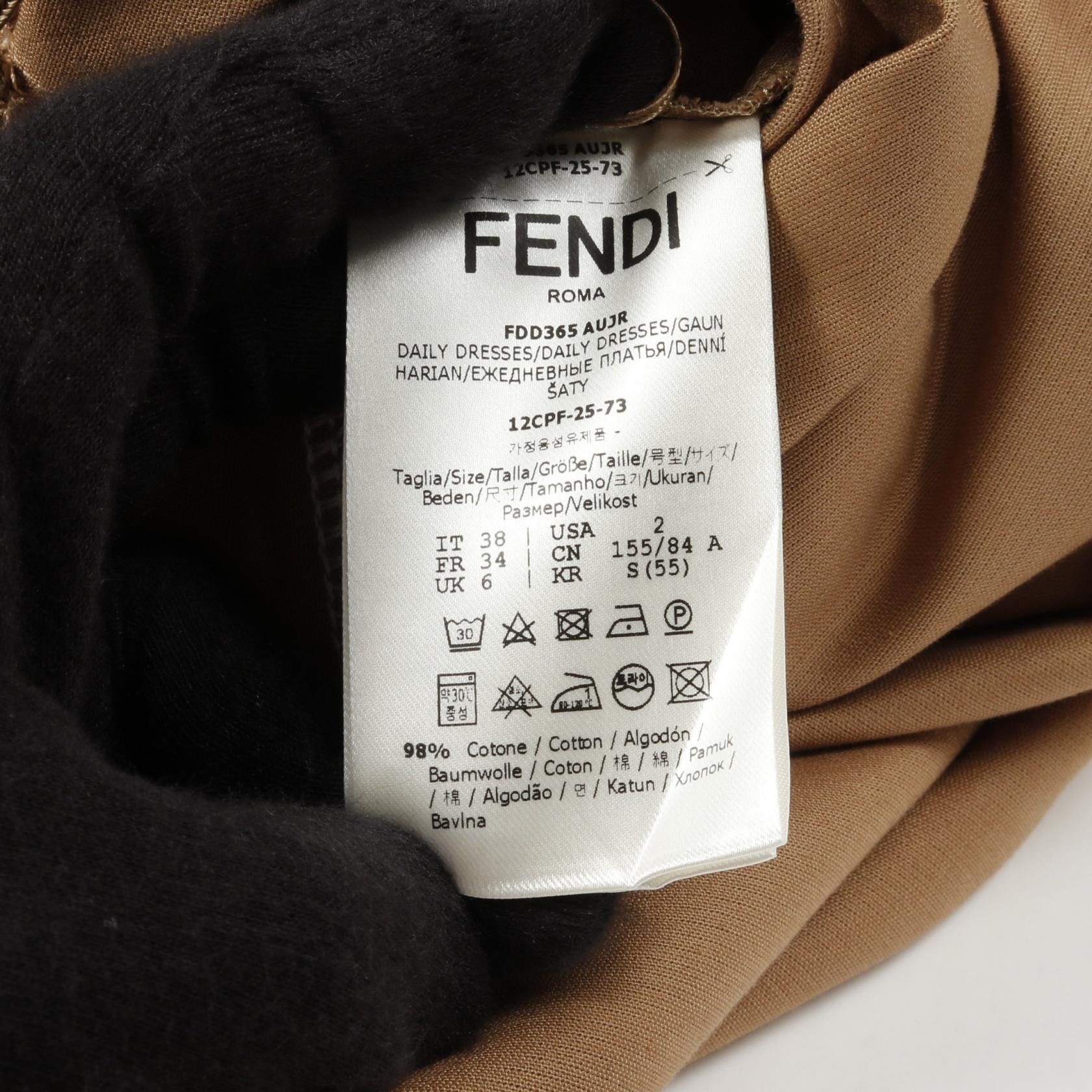 Fendi Fendi Fendi Long Flare Dress Cotton Dress Cotton Dresses FDD365 AUJR DUTY FREE for USA Size ONE SIZE - 4 Thumbnail