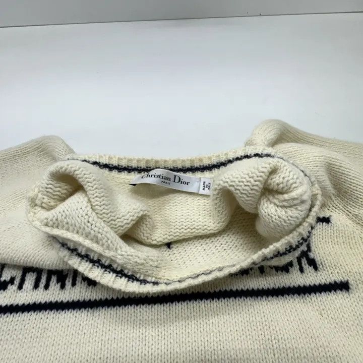 Dior Dior Wool Logo Embroidered Short Sleeve Sweater 0079 Size M / US 6-8 / IT 42-44 - 7 Thumbnail