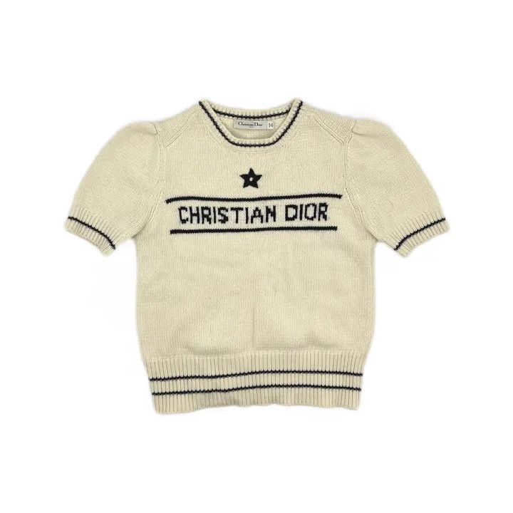 Dior Dior Wool Logo Embroidered Short Sleeve Sweater 0079 Size M / US 6-8 / IT 42-44 - 2 Thumbnail