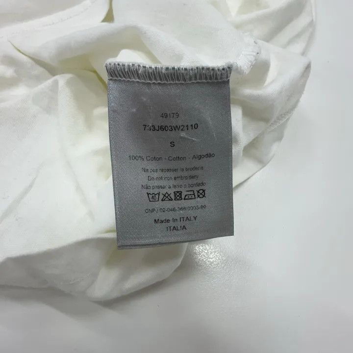 Dior Dior Logo Embroidered T-Shirt in White 0079 Size S / US 4 / IT 40 - 2 Thumbnail
