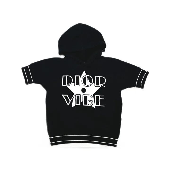 Dior Dior Vibe Black Graphic Hooded Short Sleeve Top 0079 Size XS / US 0-2 / IT 36-38 - 2 Thumbnail