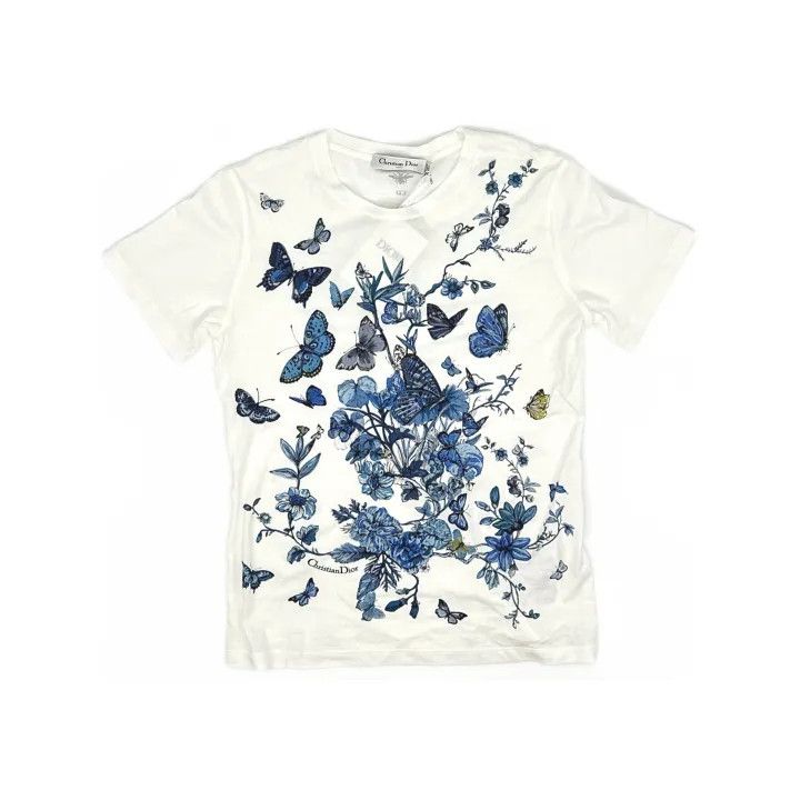 Dior Dior Butterfly Print Round Neck T-shirt 0079 Size XS / US 0-2 / IT 36-38 - 2 Thumbnail