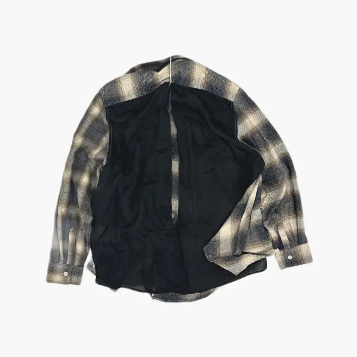 Our Legacy OUR LEGACY FW24 Asymmetrical Plaid Flannel Shirt 0079 Size M / US 6-8 / IT 42-44 - 3 Thumbnail