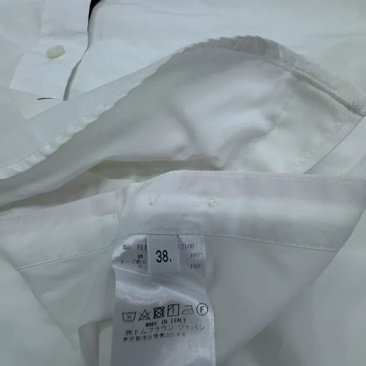 Thom Browne Thom Browne White Long Sleeve Fitted Shirt 0079 Size M / US 6-8 / IT 42-44 - 4 Thumbnail