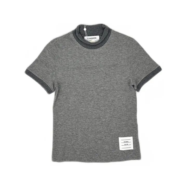 Thom Browne Thom Browne Gray Ribbed Cotton T-Shirt 0079 Size S / US 4 / IT 40 - 2 Thumbnail