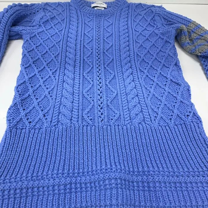 Thom Browne Thom Browne Blue Striped Long Sleeve Sweater 0079 Size M / US 6-8 / IT 42-44 - 6 Thumbnail