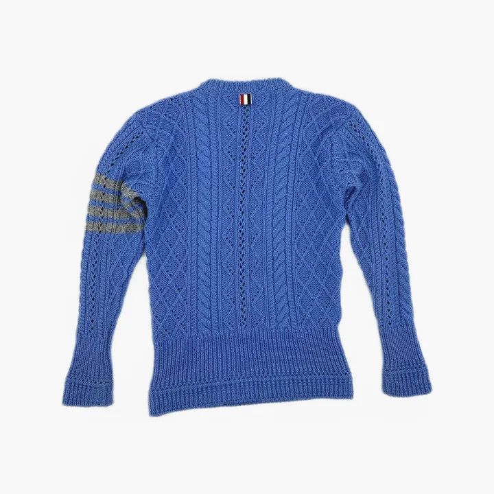 Thom Browne Thom Browne Blue Striped Long Sleeve Sweater 0079 Size M / US 6-8 / IT 42-44 - 3 Thumbnail