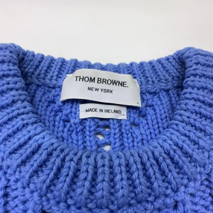 Thom Browne Thom Browne Blue Striped Long Sleeve Sweater 0079 Size M / US 6-8 / IT 42-44 - 4 Thumbnail