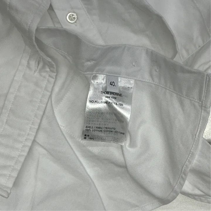 Thom Browne Thom Browne Classic Long Sleeve Shirt in White 0079 Size L / US 10 / IT 46 - 2 Thumbnail