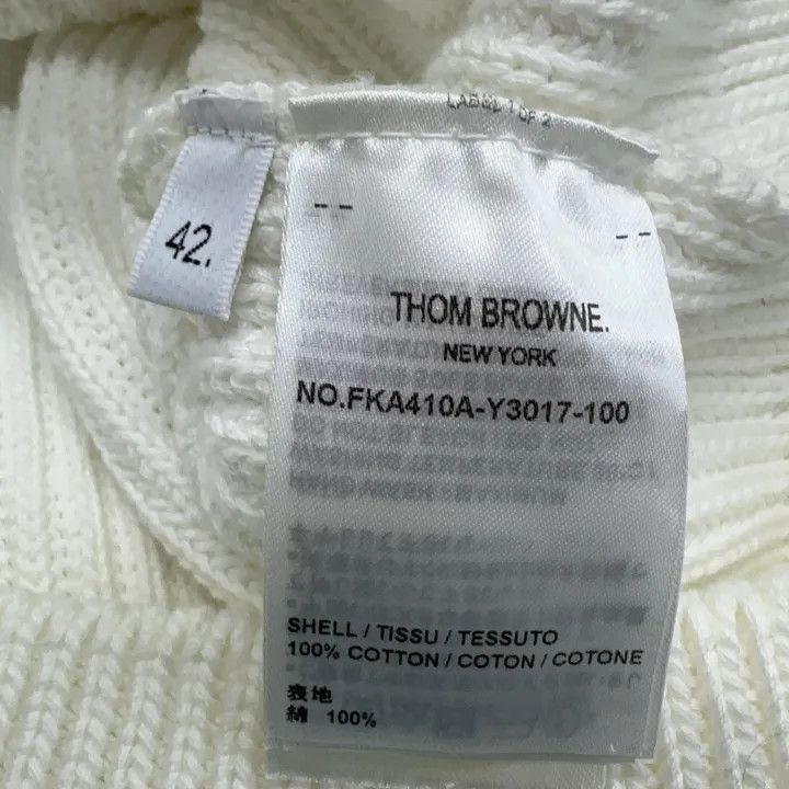 Thom Browne Thom Browne White Striped Crewneck Sweater for Women 0079 Size M / US 6-8 / IT 42-44 - 6 Thumbnail