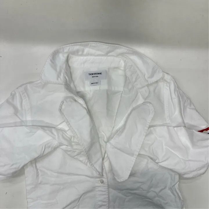 Thom Browne Thom Browne White Long Sleeve Shirt 0079 Size M / US 6-8 / IT 42-44 - 4 Thumbnail