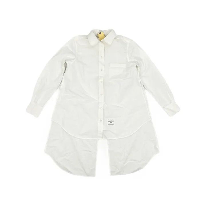 Thom Browne Thom Browne Long Sleeve White Shirt with Logo 0079 Size M / US 6-8 / IT 42-44 - 2 Thumbnail