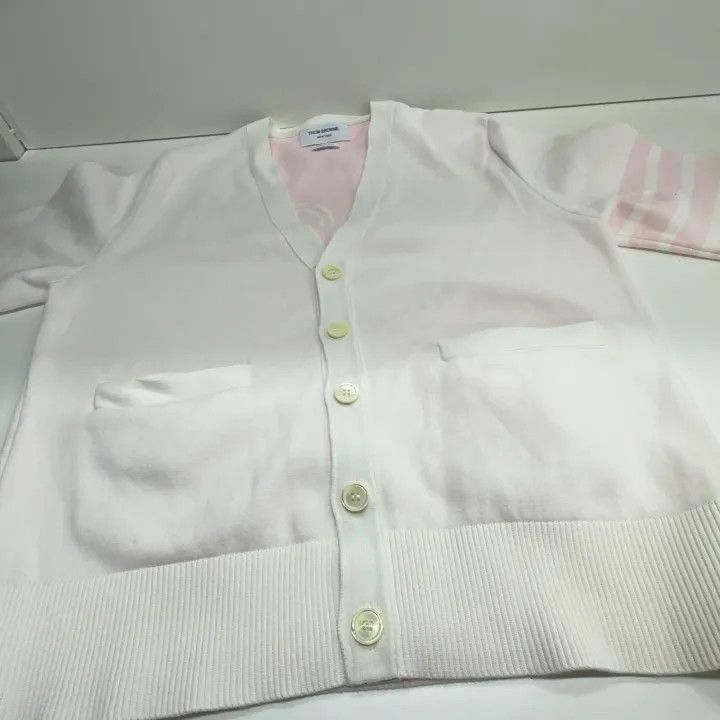 Thom Browne Thom Browne Striped Detail Cardigan for Women 0079 Size XS / US 0-2 / IT 36-38 - 8 Thumbnail