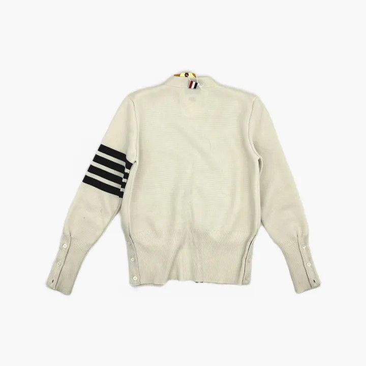 Thom Browne Thom Browne White Merino Wool Cardigan 0079 Size M / US 6-8 / IT 42-44 - 3 Thumbnail
