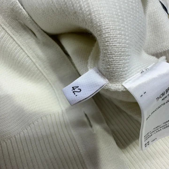 Thom Browne Thom Browne White Merino Wool Cardigan 0079 Size M / US 6-8 / IT 42-44 - 7 Thumbnail