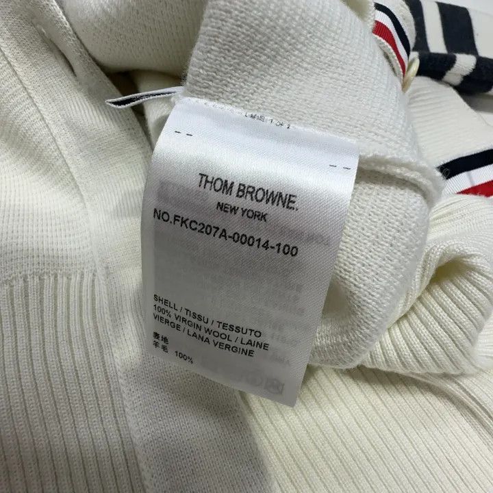Thom Browne Thom Browne White Merino Wool Cardigan 0079 Size M / US 6-8 / IT 42-44 - 6 Thumbnail