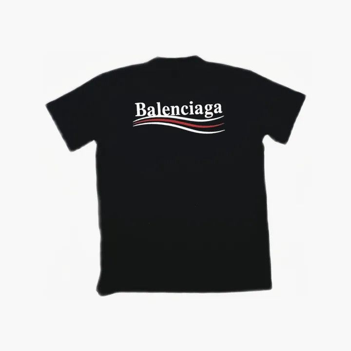 Balenciaga Balenciaga Logo Print Black Short Sleeve T-Shirt 0079 Size S / US 4 / IT 40 - 3 Thumbnail