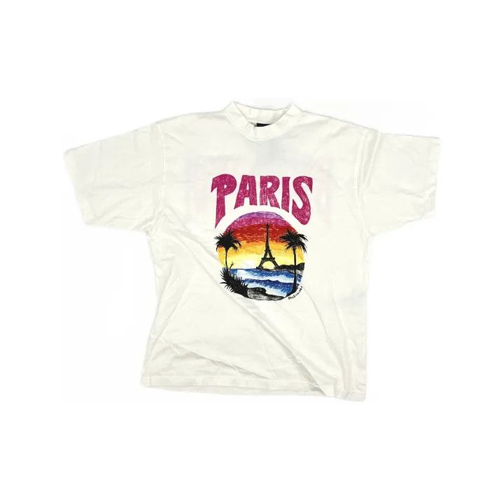Balenciaga Balenciaga Beach Graphic T-Shirt for Women 0079 Size M / US 6-8 / IT 42-44 - 2 Thumbnail