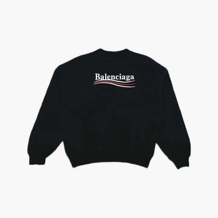 Balenciaga Balenciaga Black Logo Embroidered Sweatshirt 0079 Size S / US 4 / IT 40 - 3 Thumbnail