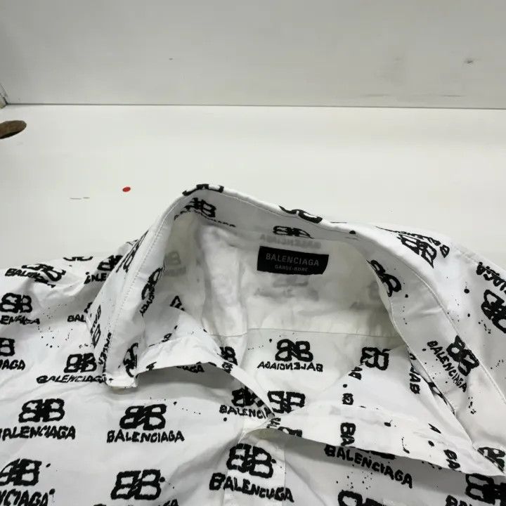 Balenciaga Balenciaga Printed Logo Long Sleeve Shirt 0079 Size S / US 4 / IT 40 - 8 Thumbnail